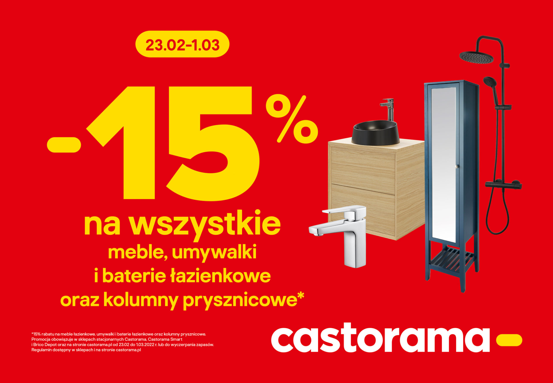 -15% na art. łazienkowe Castorama Pabianice, -15% na artykuły łazienkowe w Castoramie