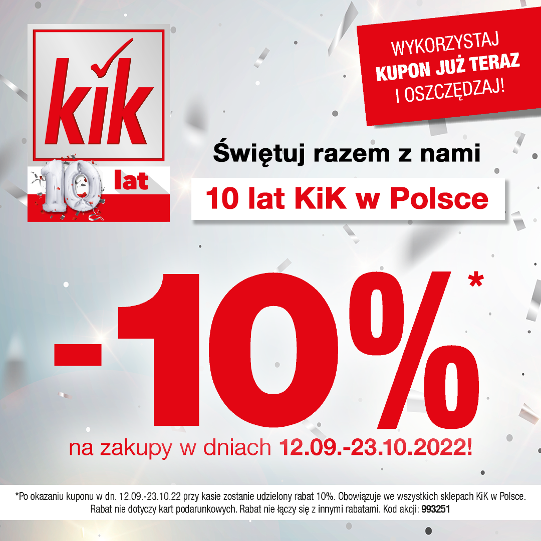 Gazetka Kik, Świętuj z nami 10-te urodziny KiK w Polsce! 🎉