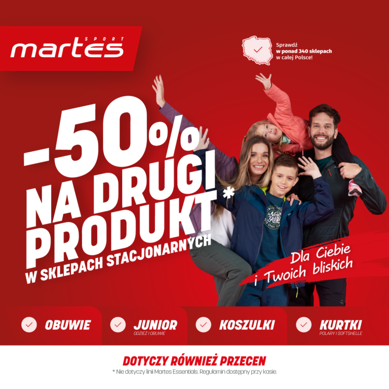 Promocja -50% na drugi produkt – Martes Sport