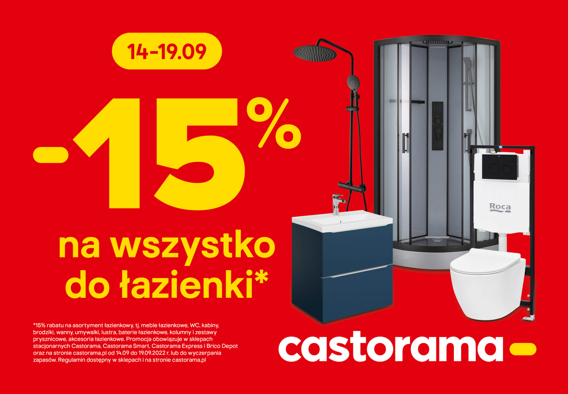 -15% na art. łazienkowe Castorama Pabianice, CASTORAMA &#8211; asortyment łazienkowy o 15% taniej!