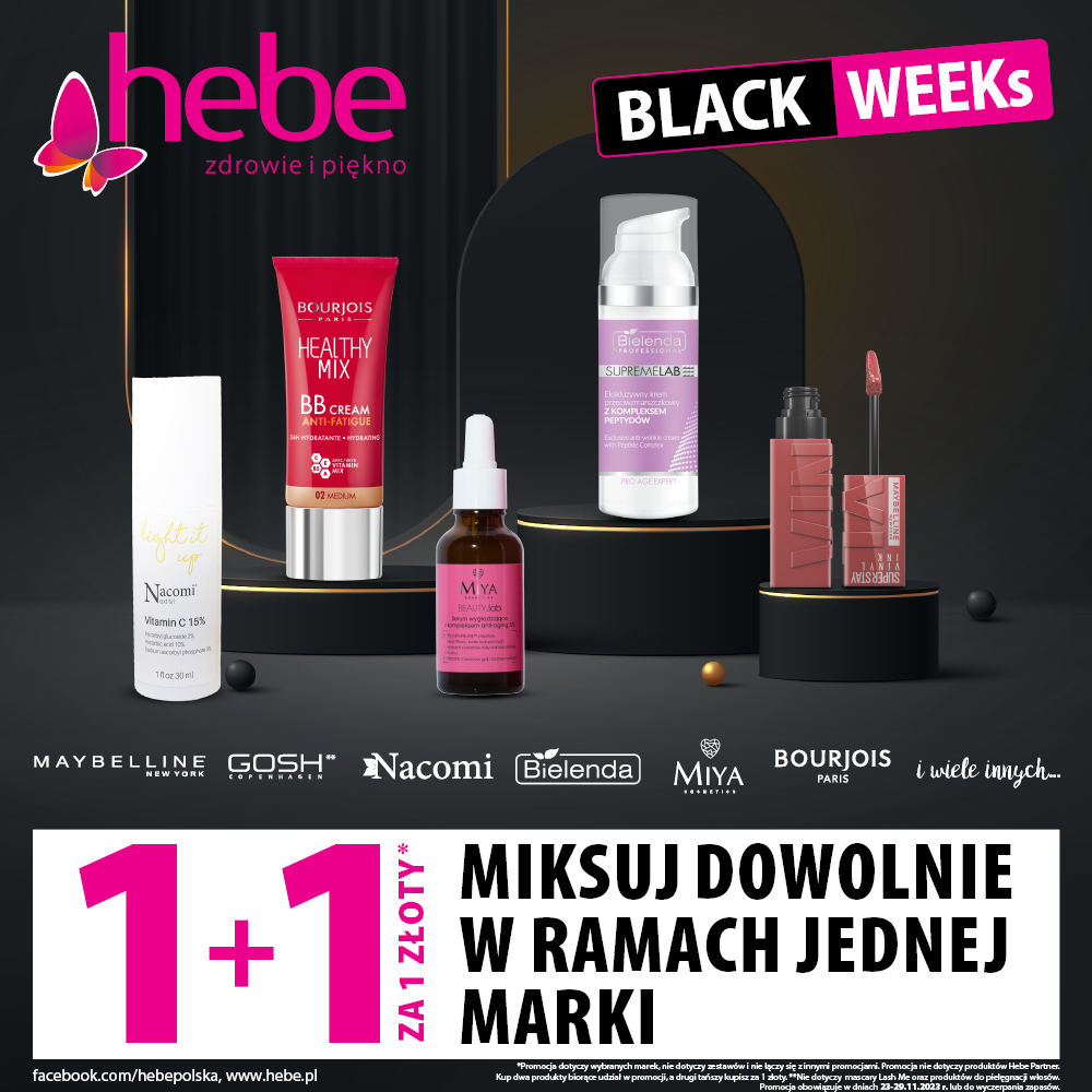Hebe, BLACK WEEKs w Hebe  &#8211; WYBRANE MARKI 1+1 za 1 zł
