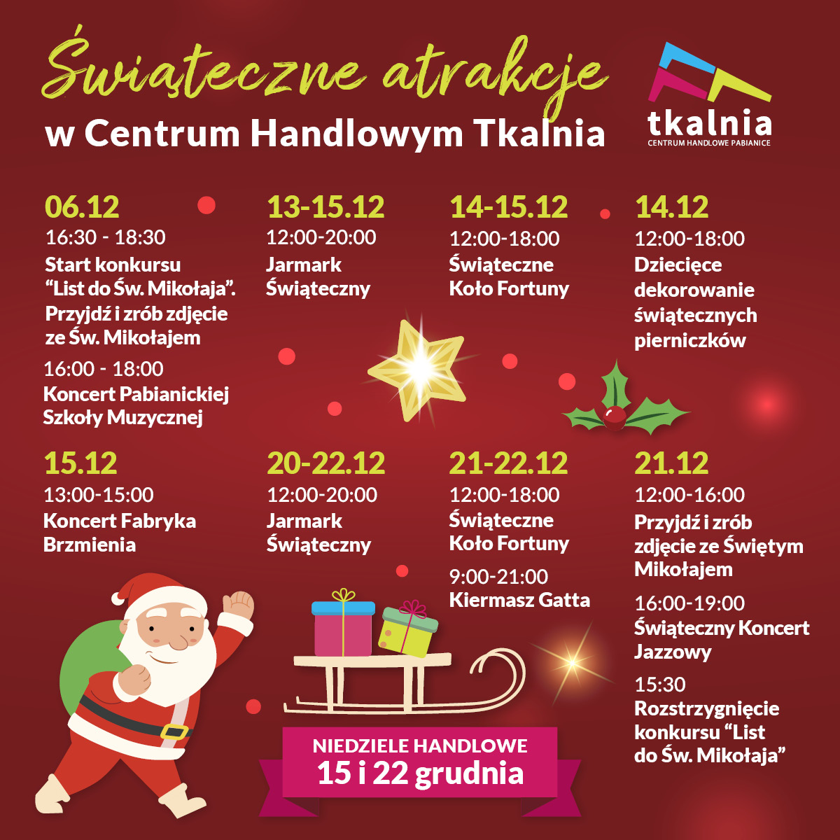 , Harmonogram Świątecznych Atrakcji! 🎅