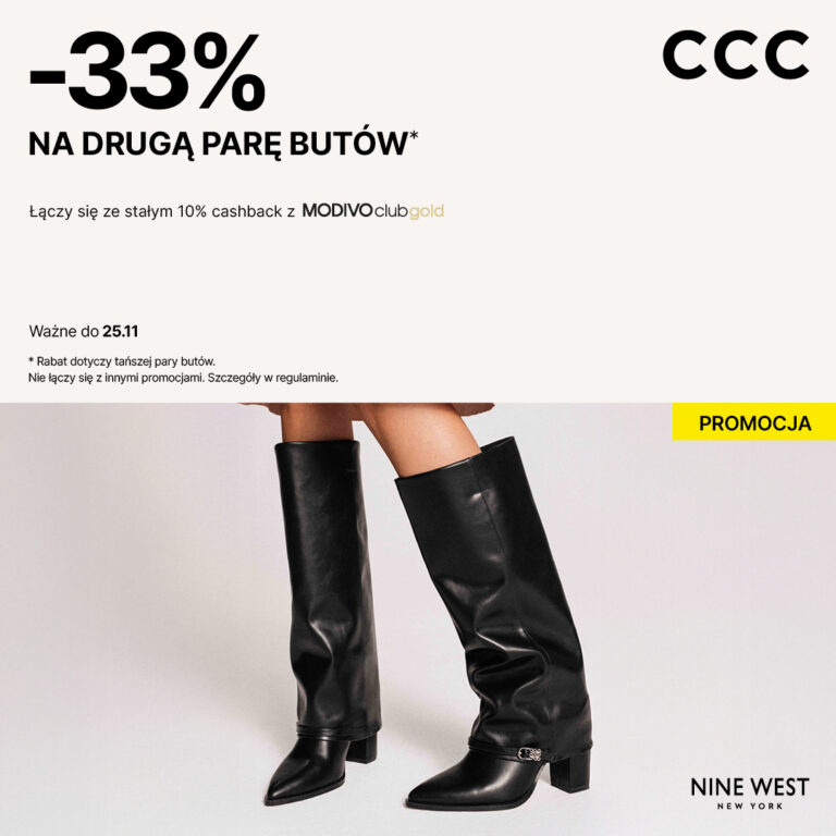 – 33% na drugą parę butów!